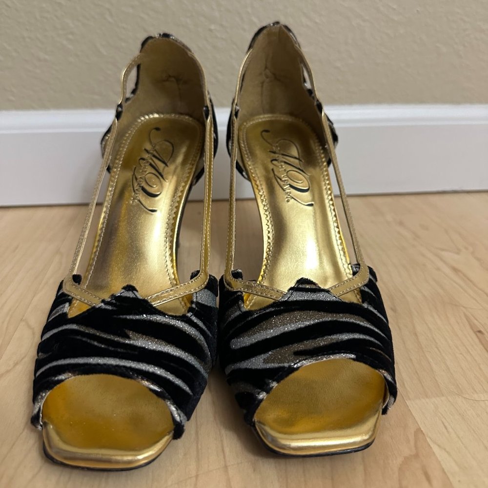 Zebra Strip Sparkle Shoes